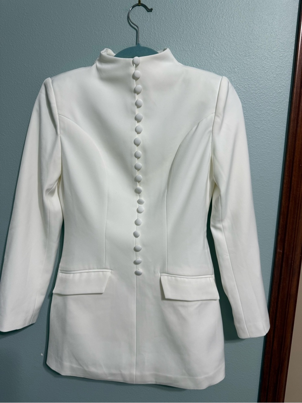 Mew Mews Hornfels Single Breasted Blazer Mini Dress in White Small - Picture 4 of 14